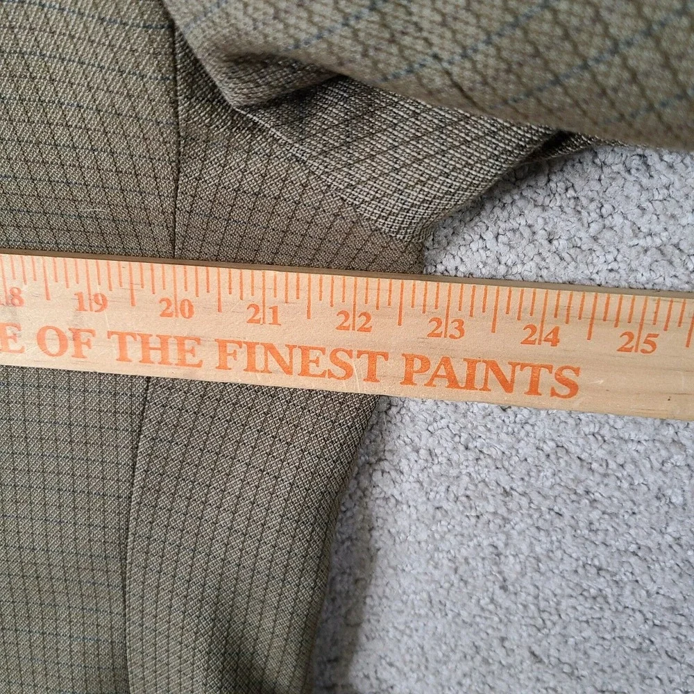 Haggar Jacket Mens 42 Brown Blue Check‎ Blazer 2 Button Suit Coat USA Made